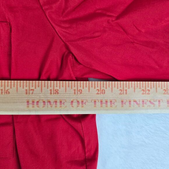 Madewell Poplin Easy Y-Neck Button-Up Shirt Red Women Sm 100% Cotton Relaxed Fit - Picture 7 of 13